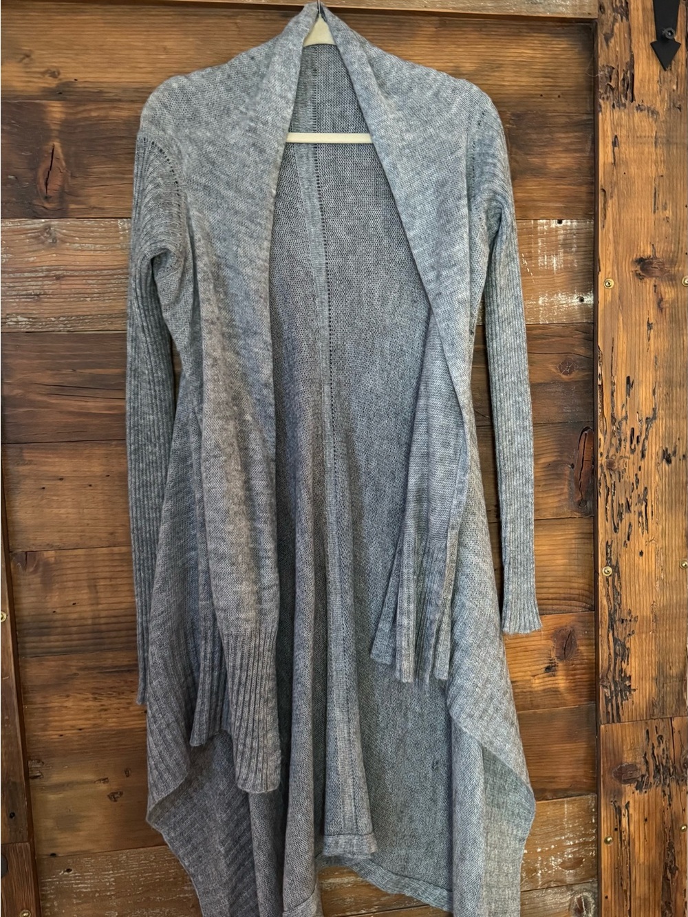 Sen Long Duster Gray Long Draped Cardigan Sweater Size 1 Small